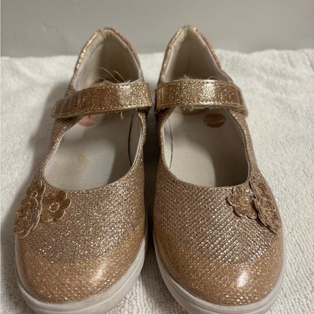 Stride Rite Mary Jane Sparkly Gold Kids Shoes